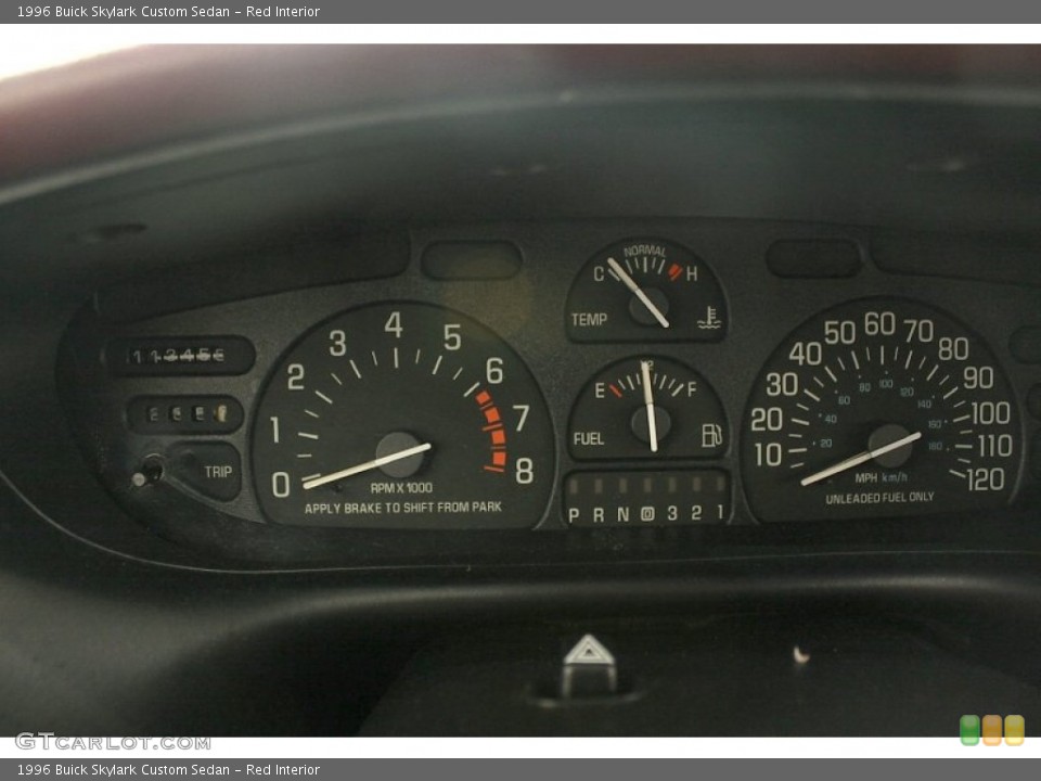 Red Interior Gauges for the 1996 Buick Skylark Custom Sedan #65921462