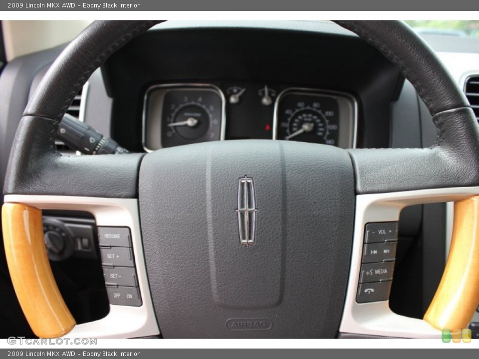 Ebony Black Interior Steering Wheel for the 2009 Lincoln MKX AWD #65925428