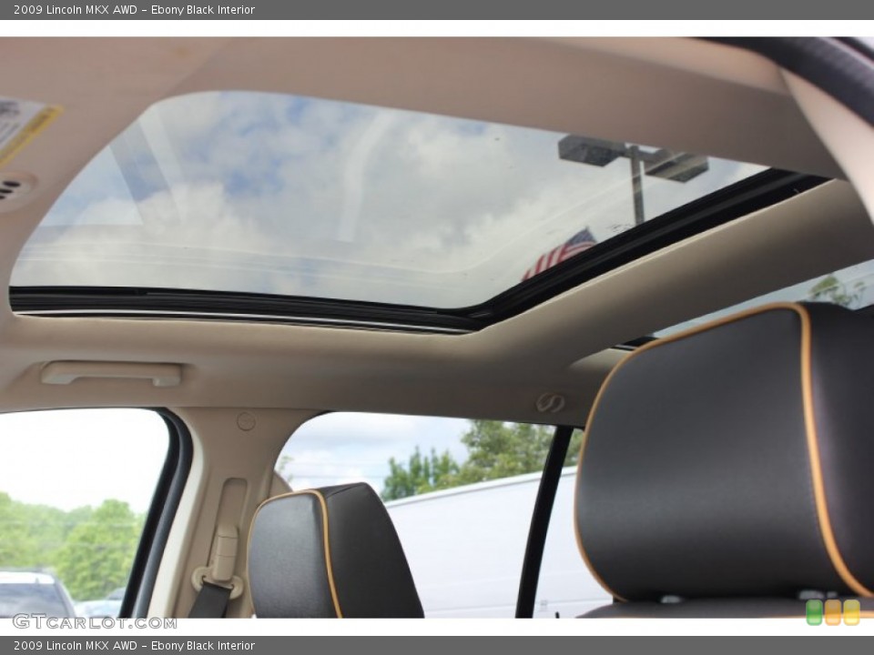 Ebony Black Interior Sunroof for the 2009 Lincoln MKX AWD #65925468