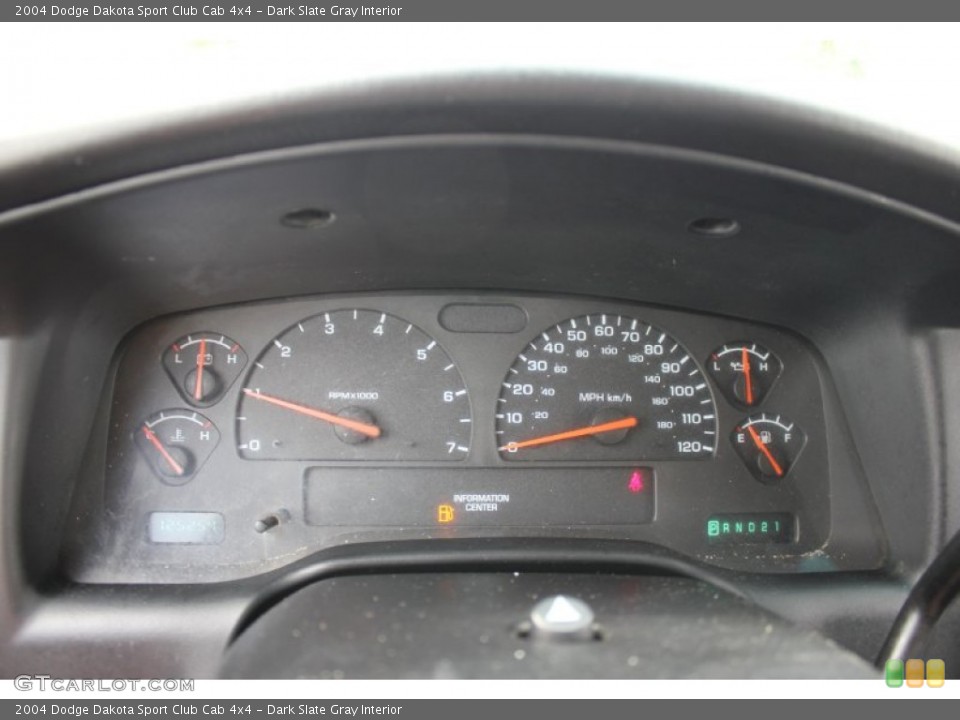 Dark Slate Gray Interior Gauges for the 2004 Dodge Dakota Sport Club Cab 4x4 #65926146