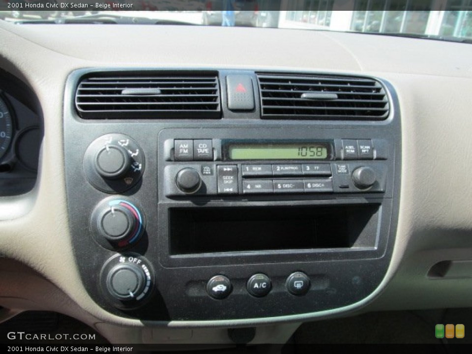 Beige Interior Controls for the 2001 Honda Civic DX Sedan #65926535