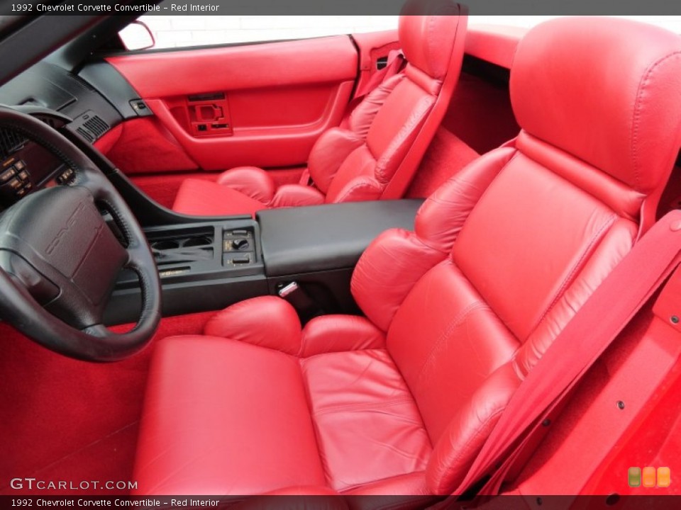 Red Interior Photo for the 1992 Chevrolet Corvette Convertible #65928050