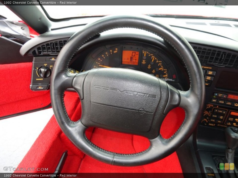 Red Interior Steering Wheel for the 1992 Chevrolet Corvette Convertible #65928056