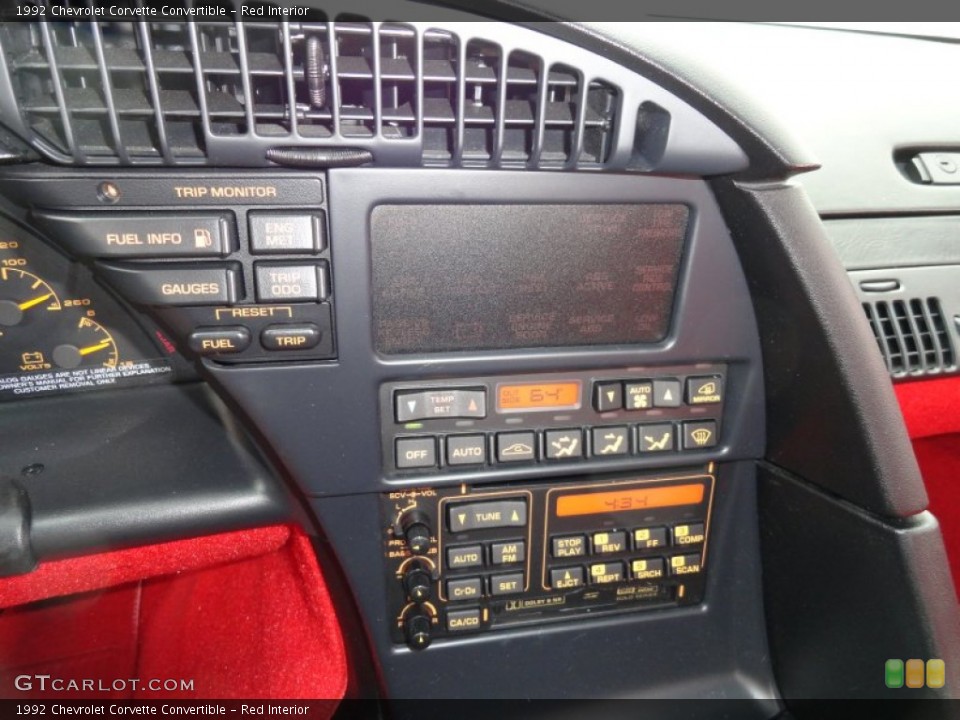 Red Interior Controls for the 1992 Chevrolet Corvette Convertible #65928059
