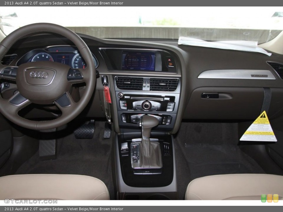 Velvet Beige/Moor Brown Interior Dashboard for the 2013 Audi A4 2.0T quattro Sedan #65930250