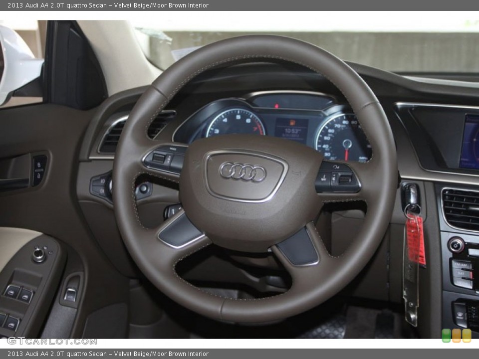 Velvet Beige/Moor Brown Interior Steering Wheel for the 2013 Audi A4 2.0T quattro Sedan #65930255