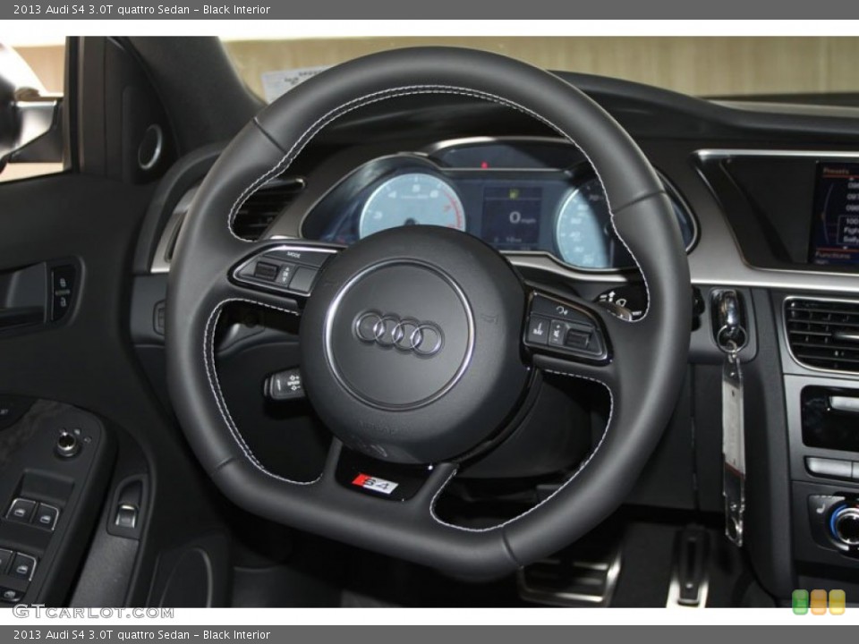 Black Interior Steering Wheel for the 2013 Audi S4 3.0T quattro Sedan #65931950
