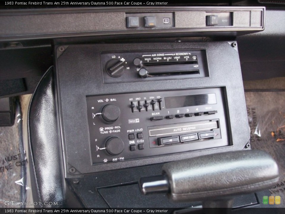 Gray Interior Controls for the 1983 Pontiac Firebird Trans Am 25th Anniversary Daytona 500 Pace Car Coupe #65948651