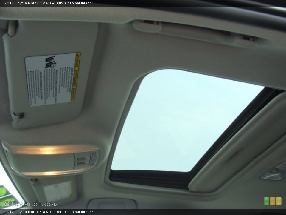 Dark Charcoal Interior Sunroof for the 2012 Toyota Matrix S AWD #65955944