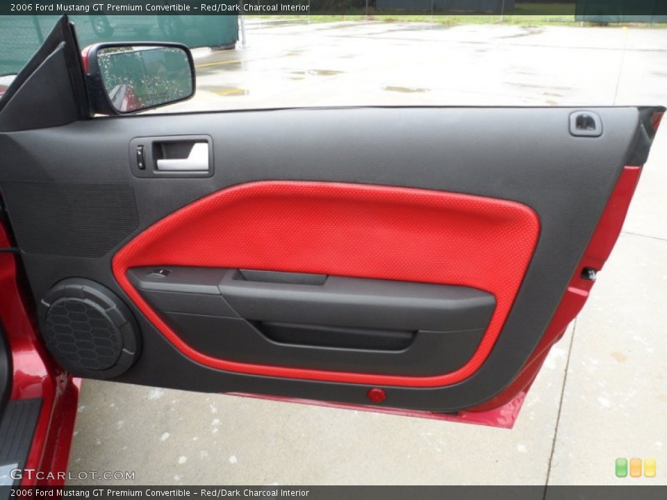 Red/Dark Charcoal Interior Door Panel for the 2006 Ford Mustang GT Premium Convertible #65959109