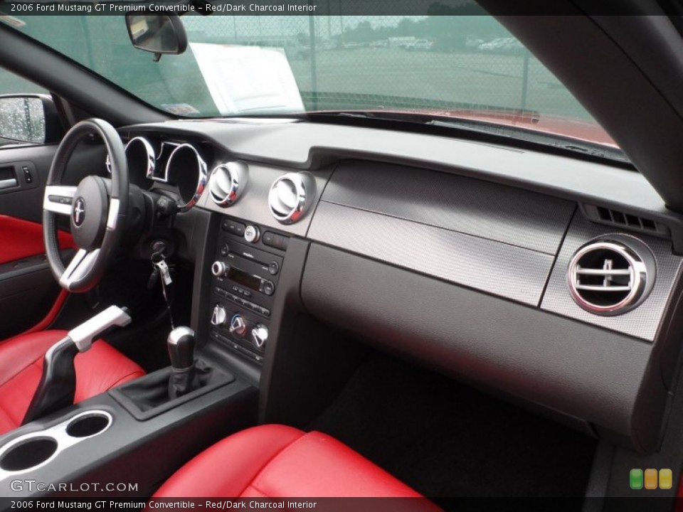 Red/Dark Charcoal Interior Dashboard for the 2006 Ford Mustang GT Premium Convertible #65959118
