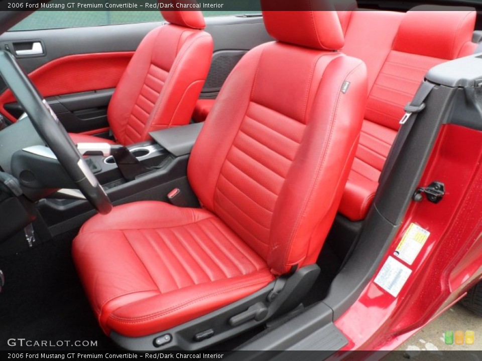 Red/Dark Charcoal Interior Front Seat for the 2006 Ford Mustang GT Premium Convertible #65959154