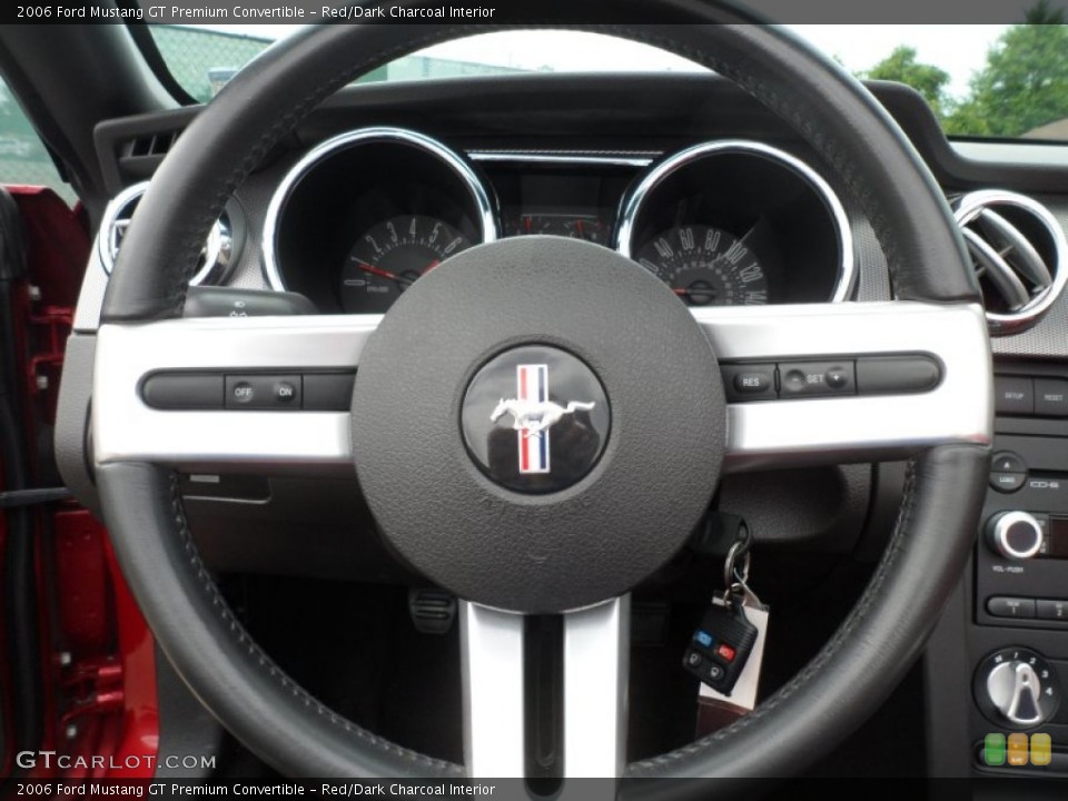 Red/Dark Charcoal Interior Steering Wheel for the 2006 Ford Mustang GT Premium Convertible #65959196