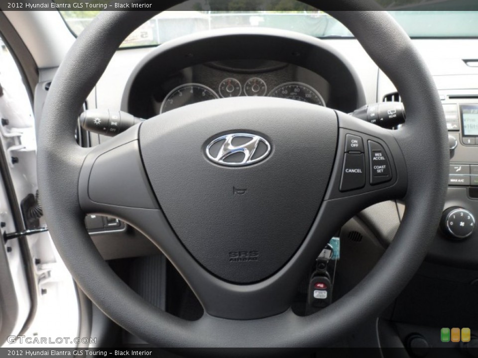 Black Interior Steering Wheel for the 2012 Hyundai Elantra GLS Touring #65963035