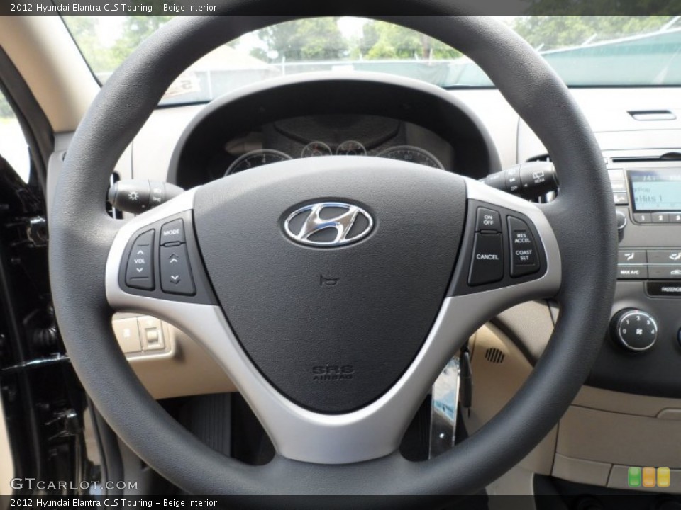 Beige Interior Steering Wheel for the 2012 Hyundai Elantra GLS Touring #65963342