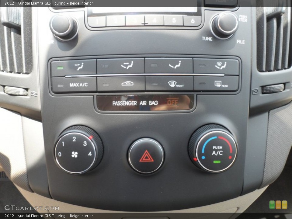 Beige Interior Controls for the 2012 Hyundai Elantra GLS Touring #65963648