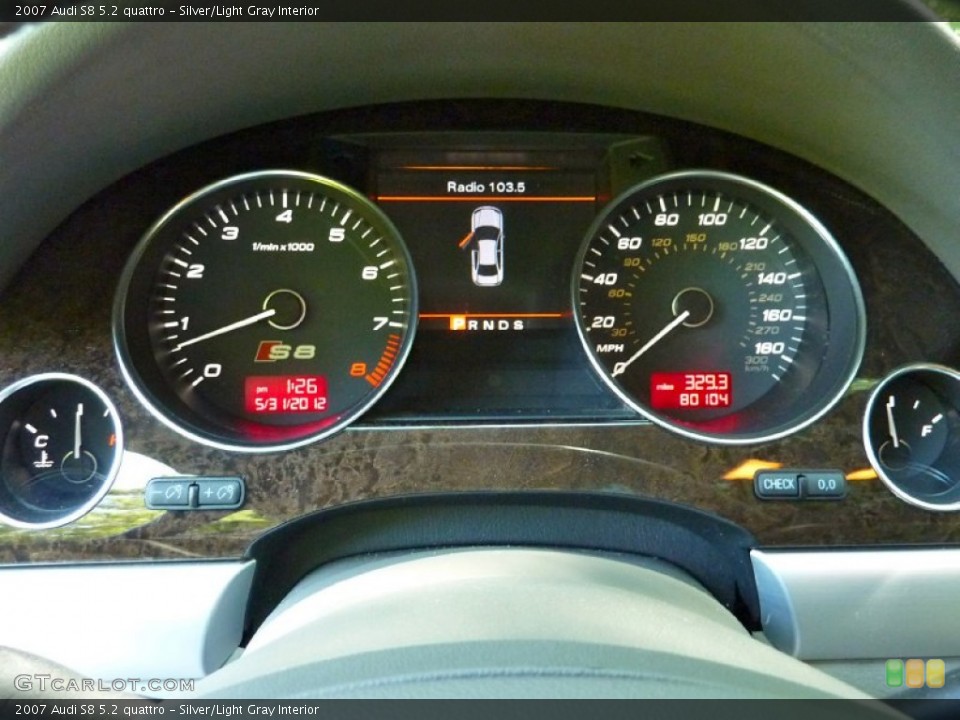 Silver/Light Gray Interior Gauges for the 2007 Audi S8 5.2 quattro #65965064
