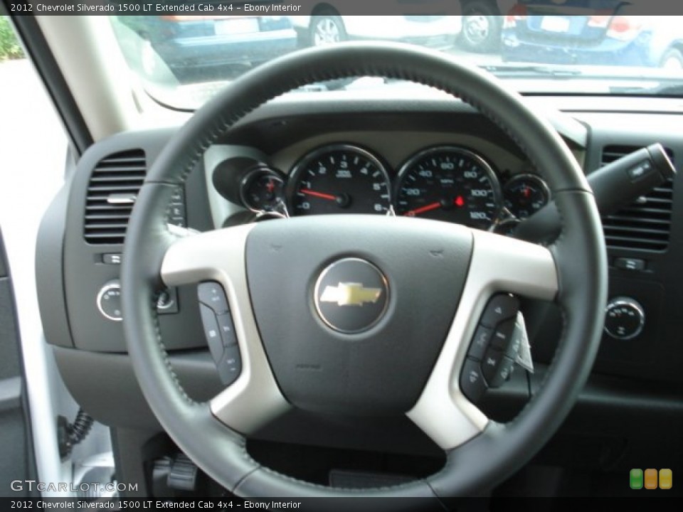 Ebony Interior Steering Wheel for the 2012 Chevrolet Silverado 1500 LT Extended Cab 4x4 #65969555