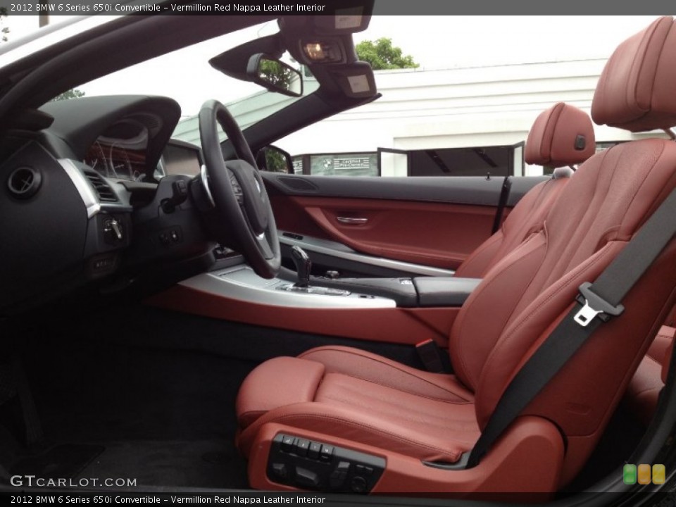 Vermillion Red Nappa Leather Interior Photo for the 2012 BMW 6 Series 650i Convertible #65980503