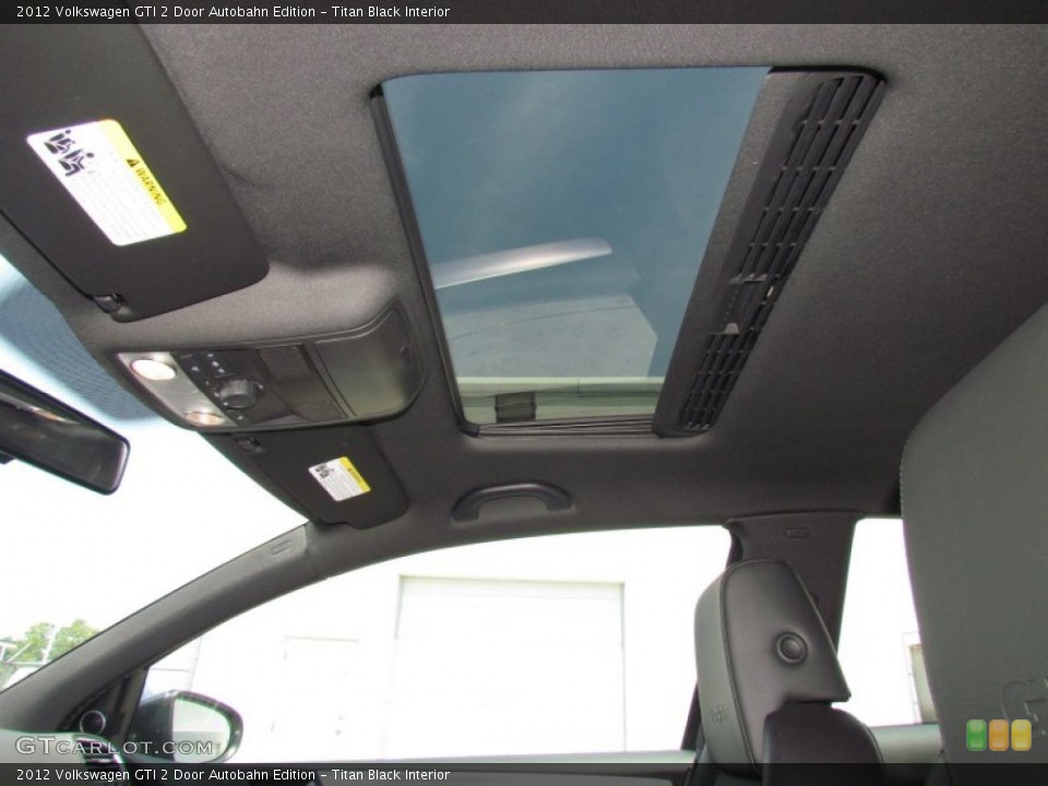 Titan Black Interior Sunroof for the 2012 Volkswagen GTI 2 Door Autobahn Edition #65993199