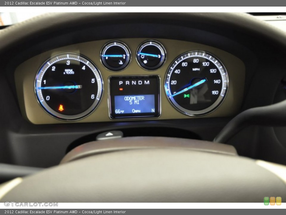 Cocoa/Light Linen Interior Gauges for the 2012 Cadillac Escalade ESV Platinum AWD #65995071