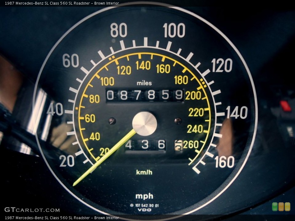 Brown Interior Gauges for the 1987 Mercedes-Benz SL Class 560 SL Roadster #66012510