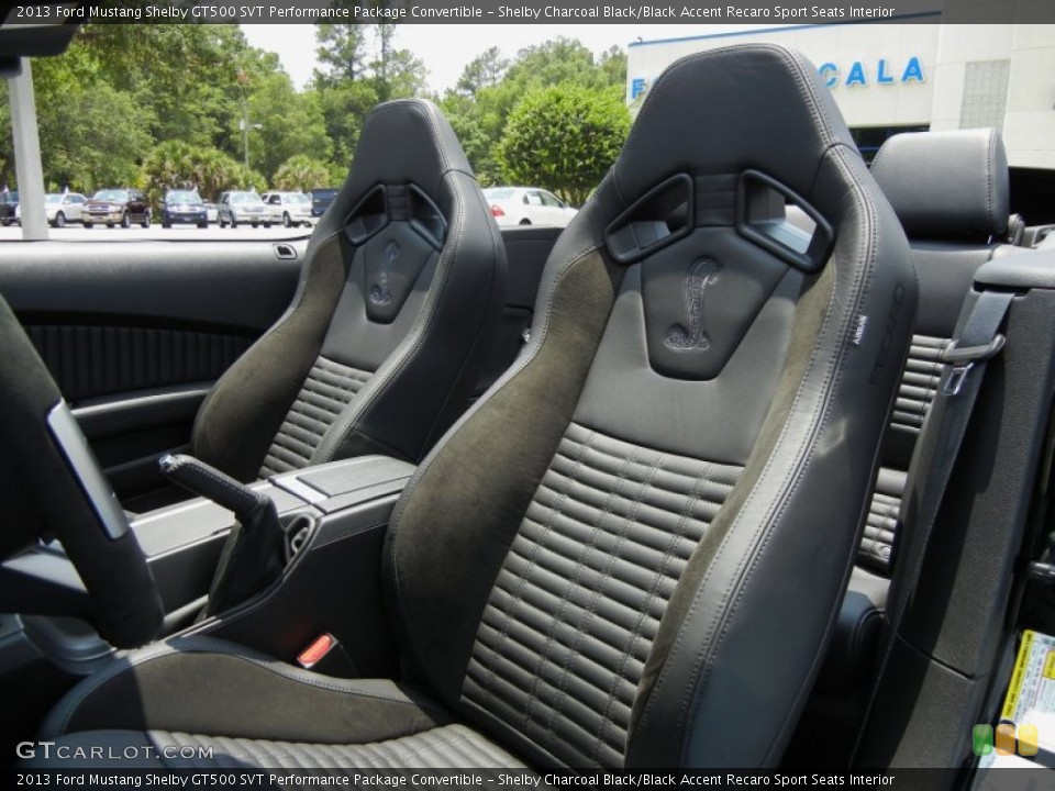 Shelby Charcoal Black/Black Accent Recaro Sport Seats Interior Front Seat for the 2013 Ford Mustang Shelby GT500 SVT Performance Package Convertible #66036369