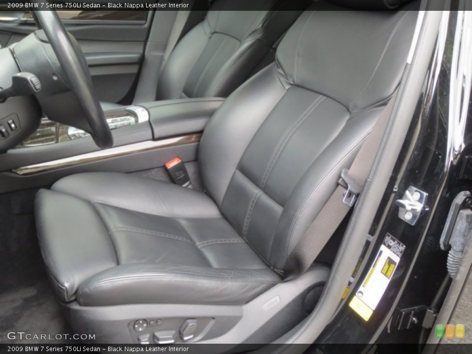 Black Nappa Leather Interior Photo for the 2009 BMW 7 Series 750Li Sedan #66038523
