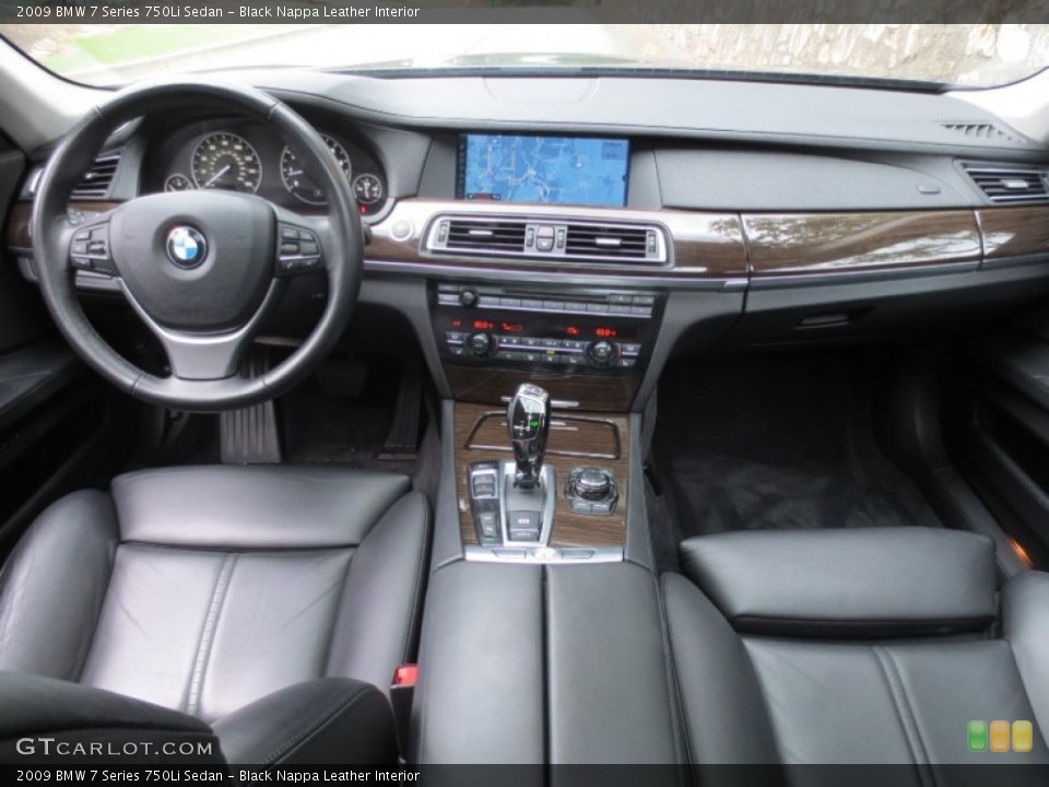 Black Nappa Leather Interior Dashboard for the 2009 BMW 7 Series 750Li Sedan #66038538