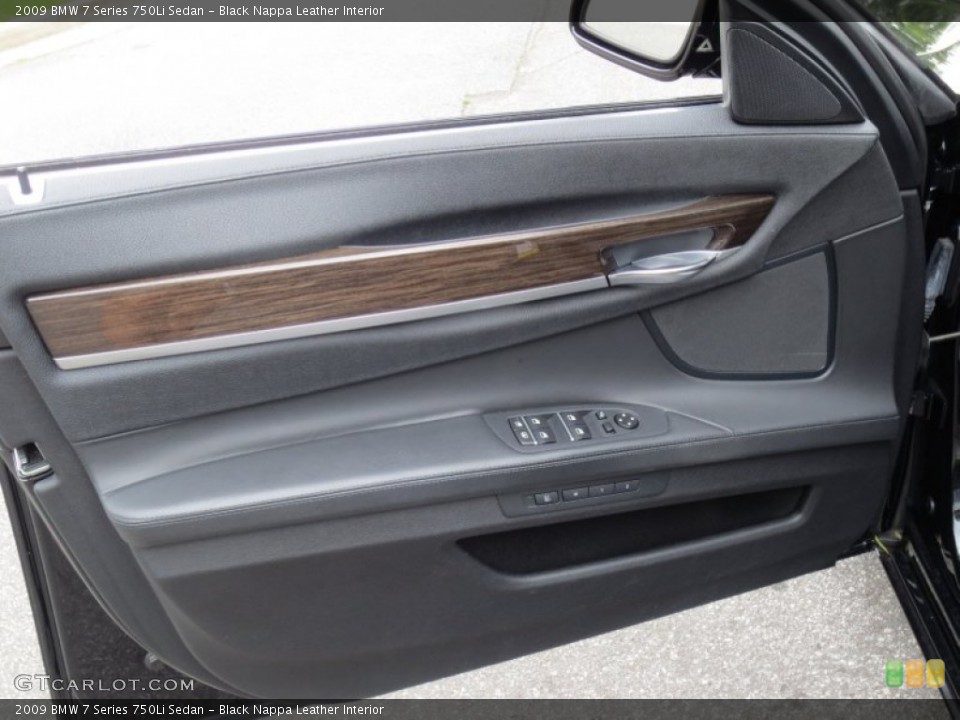 Black Nappa Leather Interior Door Panel for the 2009 BMW 7 Series 750Li Sedan #66038649