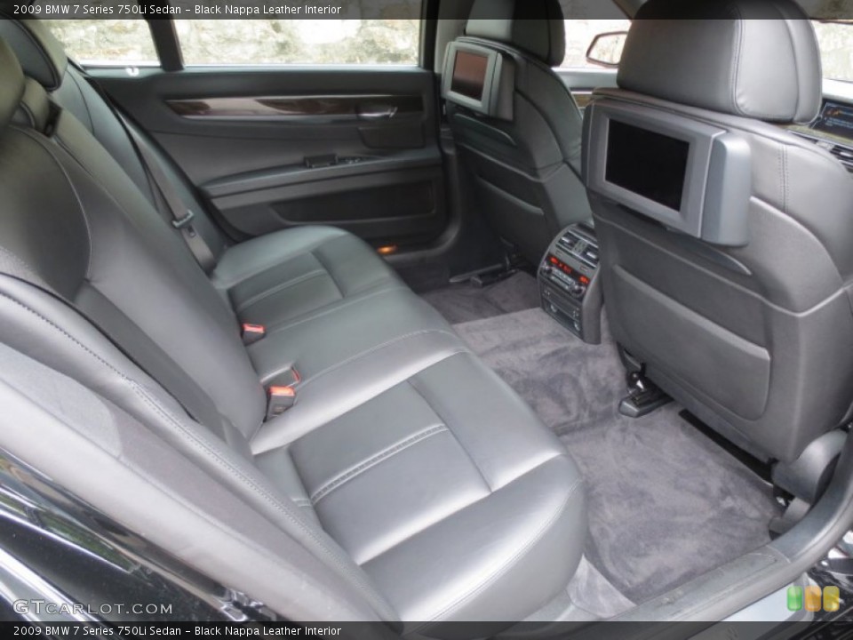 Black Nappa Leather Interior Rear Seat for the 2009 BMW 7 Series 750Li Sedan #66038666