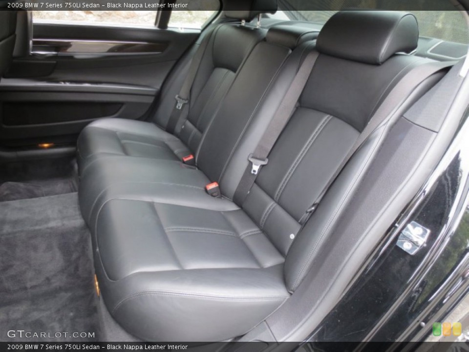 Black Nappa Leather Interior Rear Seat for the 2009 BMW 7 Series 750Li Sedan #66038673
