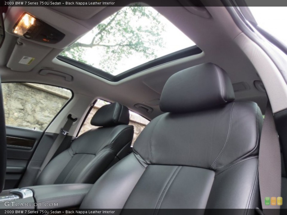 Black Nappa Leather Interior Sunroof for the 2009 BMW 7 Series 750Li Sedan #66038691