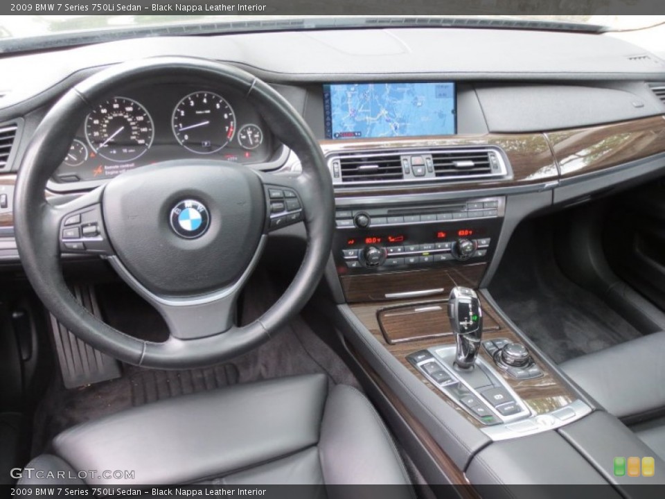 Black Nappa Leather Interior Dashboard for the 2009 BMW 7 Series 750Li Sedan #66038970
