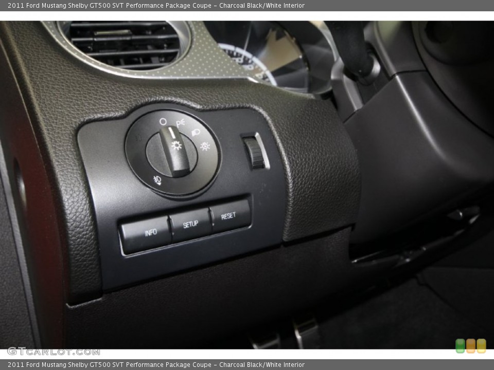 Charcoal Black/White Interior Controls for the 2011 Ford Mustang Shelby GT500 SVT Performance Package Coupe #66039621