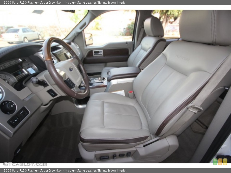 Medium Stone Leather/Sienna Brown Interior Front Seat for the 2009 Ford F150 Platinum SuperCrew 4x4 #66048994