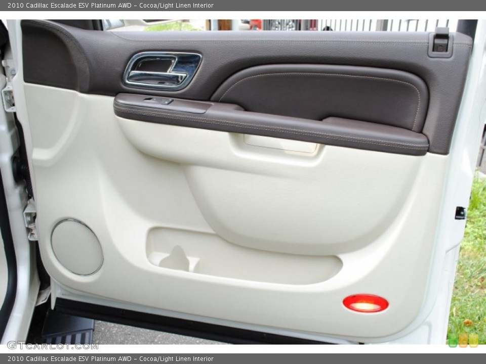 Cocoa/Light Linen Interior Door Panel for the 2010 Cadillac Escalade ESV Platinum AWD #66055844