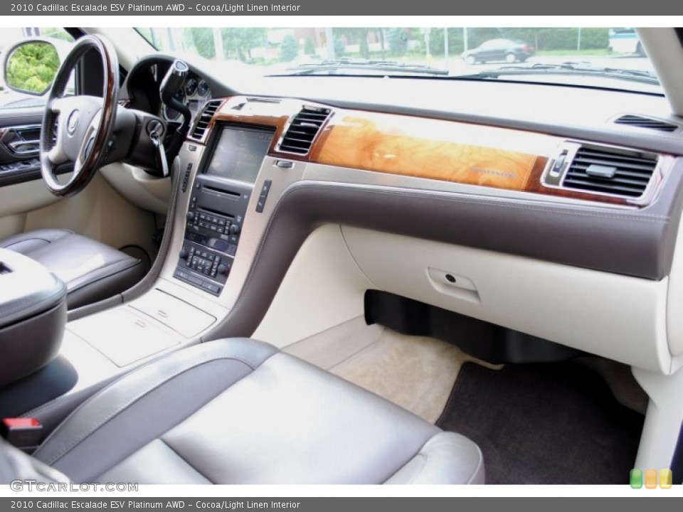 Cocoa/Light Linen Interior Dashboard for the 2010 Cadillac Escalade ESV Platinum AWD #66055859