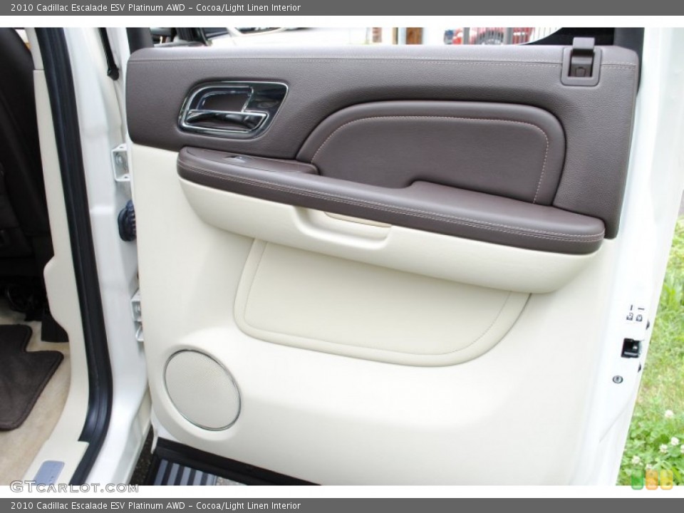 Cocoa/Light Linen Interior Door Panel for the 2010 Cadillac Escalade ESV Platinum AWD #66055866