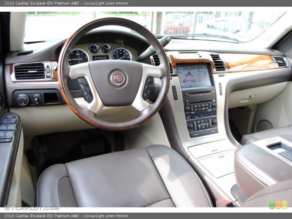 Cocoa/Light Linen Interior Dashboard for the 2010 Cadillac Escalade ESV Platinum AWD #66056021