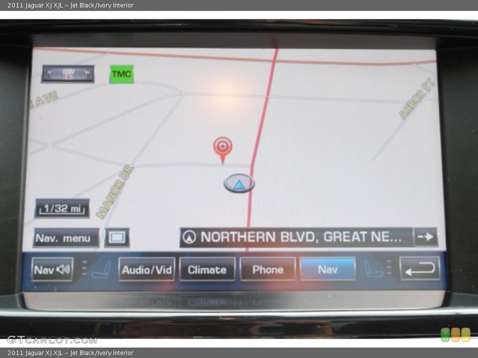 Jet Black/Ivory Interior Navigation for the 2011 Jaguar XJ XJL #66056450