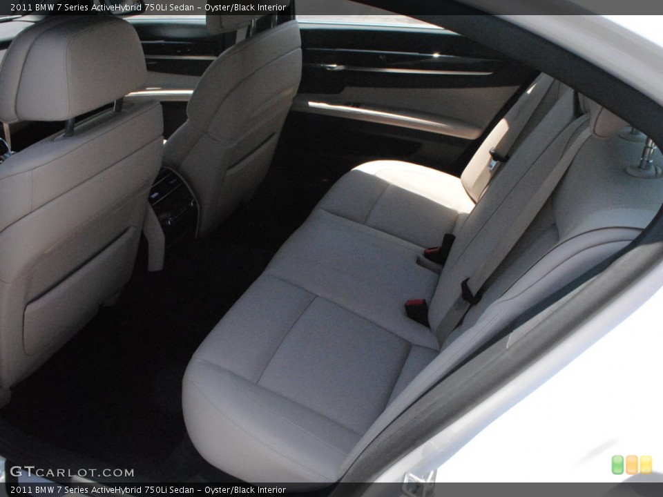 Oyster/Black Interior Rear Seat for the 2011 BMW 7 Series ActiveHybrid 750Li Sedan #66060365