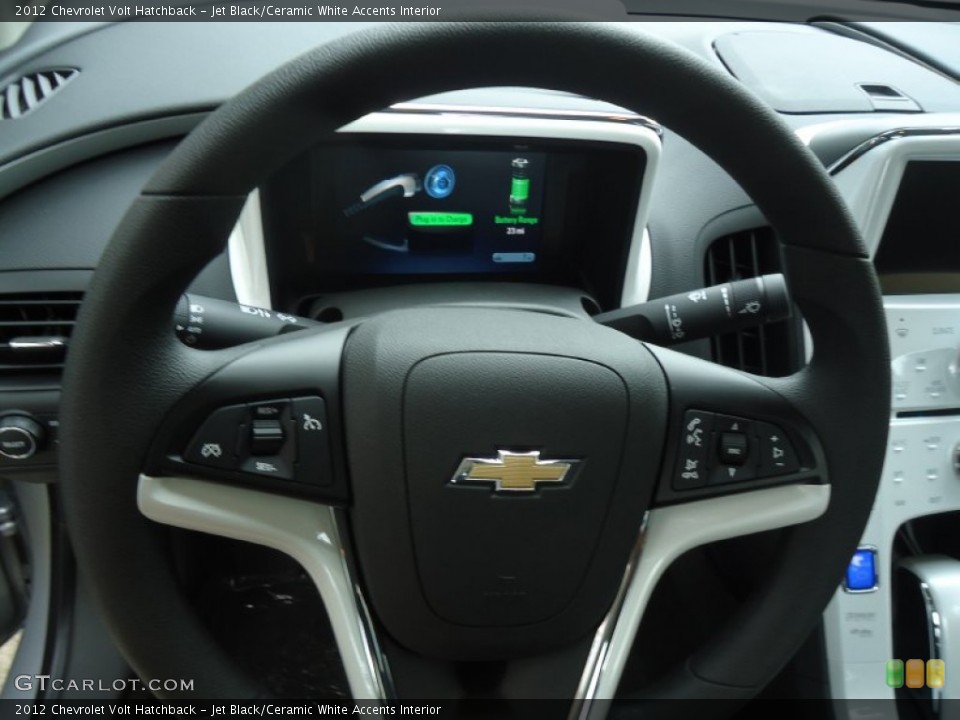 Jet Black/Ceramic White Accents Interior Steering Wheel for the 2012 Chevrolet Volt Hatchback #66066605