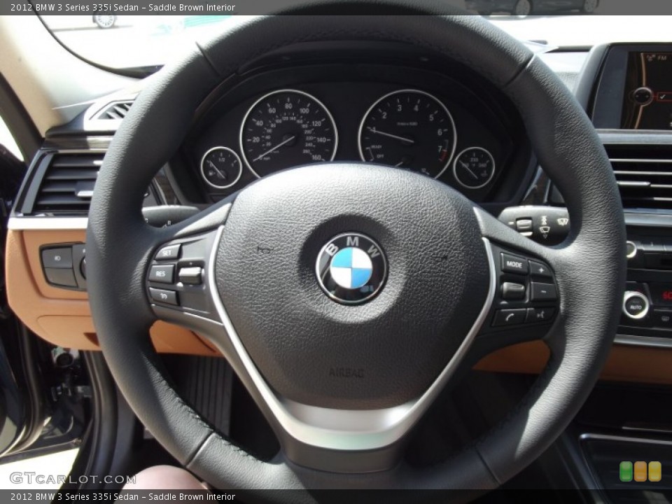 Saddle Brown Interior Steering Wheel for the 2012 BMW 3 Series 335i Sedan #66079241