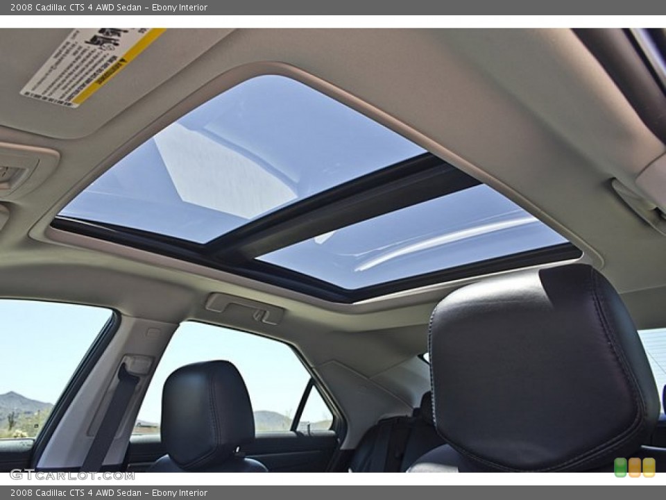 Ebony Interior Sunroof for the 2008 Cadillac CTS 4 AWD Sedan #66092496