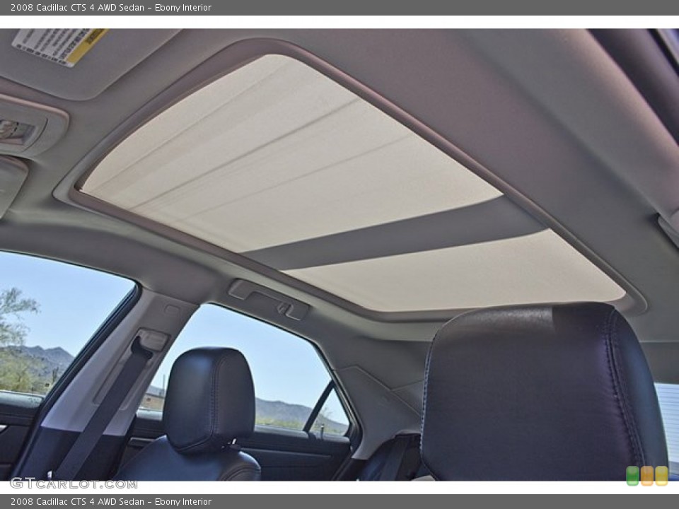 Ebony Interior Sunroof for the 2008 Cadillac CTS 4 AWD Sedan #66092502