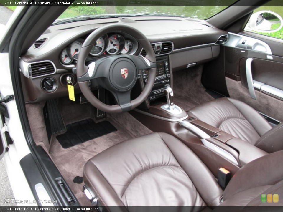 Cocoa Interior Prime Interior for the 2011 Porsche 911 Carrera S Cabriolet #66092943