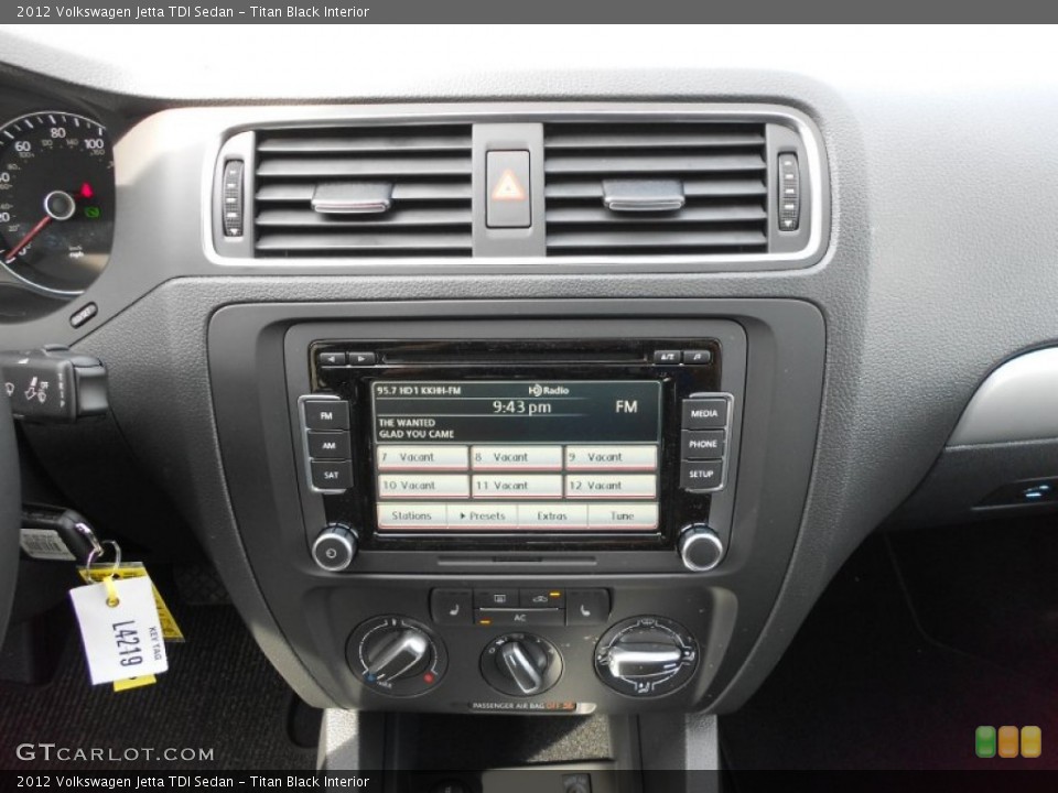 Titan Black Interior Controls for the 2012 Volkswagen Jetta TDI Sedan #66093534
