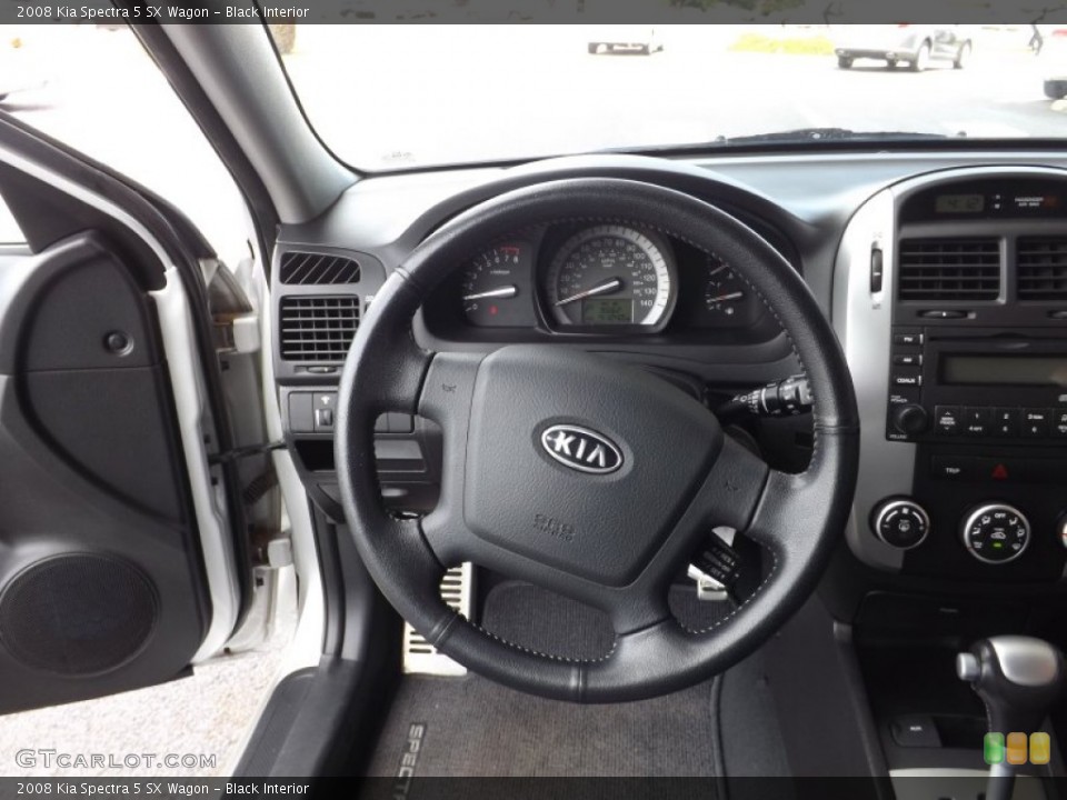 Black Interior Steering Wheel for the 2008 Kia Spectra 5 SX Wagon #66093789