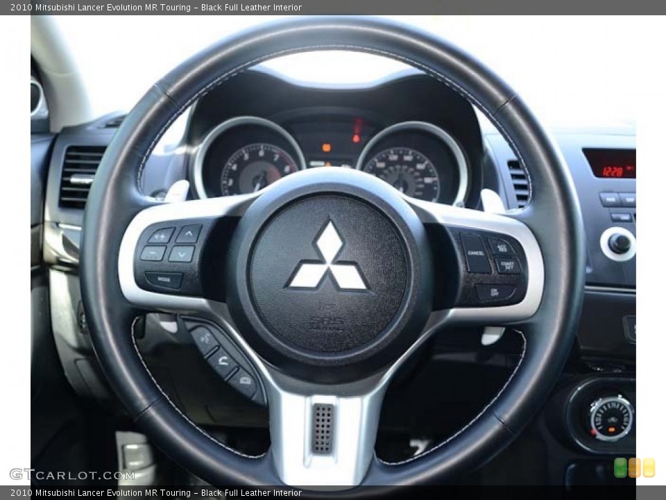 Black Full Leather Interior Steering Wheel for the 2010 Mitsubishi Lancer Evolution MR Touring #66094026
